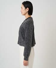 PZSCD51250 GEORGES RECH(ジョルジュ・レッシュ) メタリックシャギーショートカーディガン ブラック