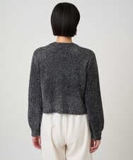 PZSCD51250 GEORGES RECH(ジョルジュ・レッシュ) メタリックシャギーショートカーディガン ブラック