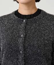 PZSCD51250 GEORGES RECH(ジョルジュ・レッシュ) メタリックシャギーショートカーディガン ブラック