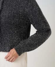 PZSCD51250 GEORGES RECH(ジョルジュ・レッシュ) メタリックシャギーショートカーディガン ブラック