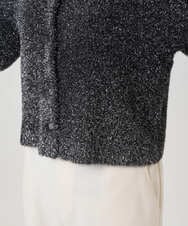 PZSCD51250 GEORGES RECH(ジョルジュ・レッシュ) メタリックシャギーショートカーディガン ブラック