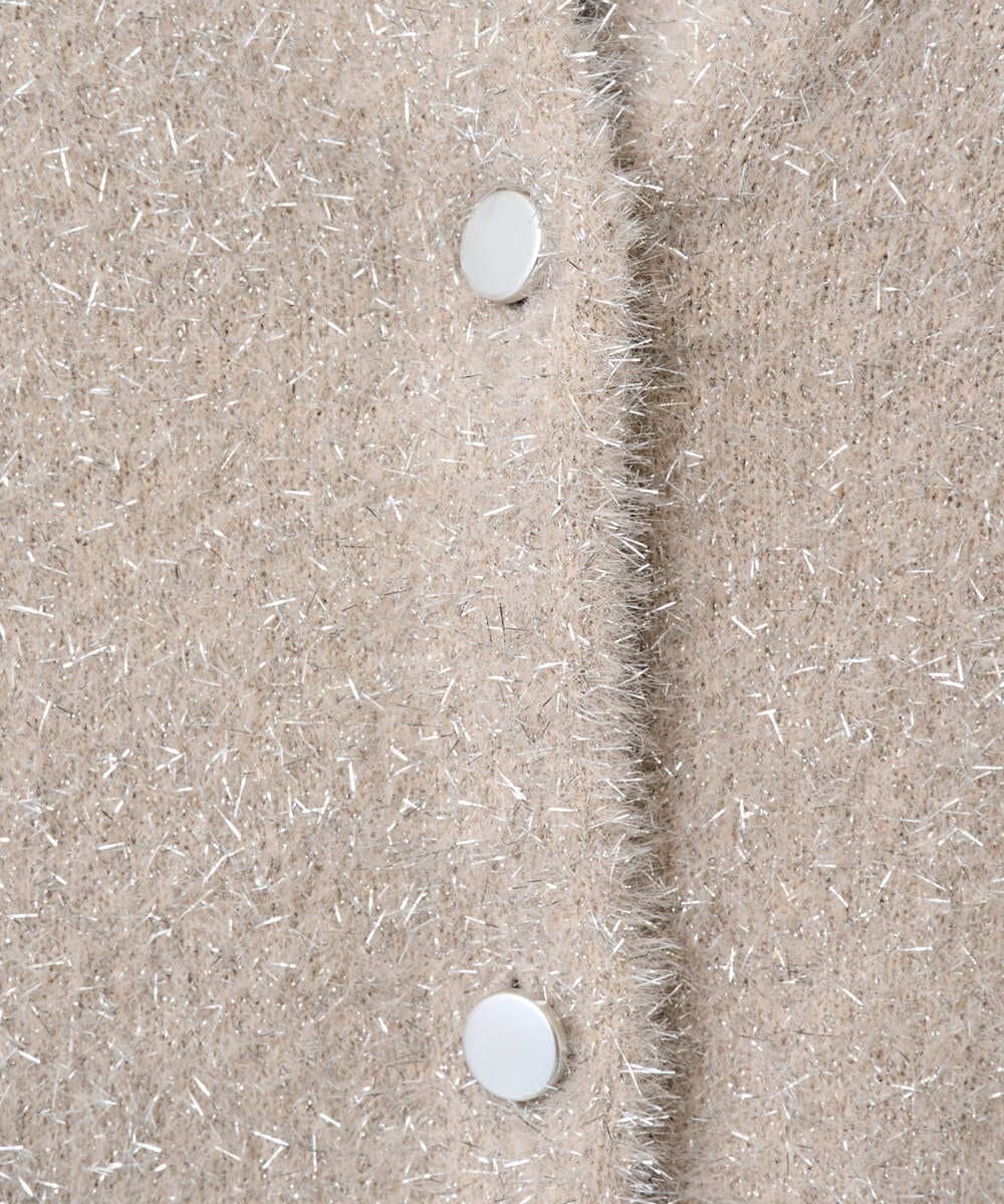 PZSCD51250 GEORGES RECH(ジョルジュ・レッシュ) メタリックシャギーショートカーディガン ブラック