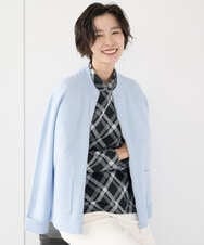 PZSCE70190 GEORGES RECH(ジョルジュ・レッシュ) [アンサンブル対応] ミラノリブジップアップニットカーディガン ライトブルー