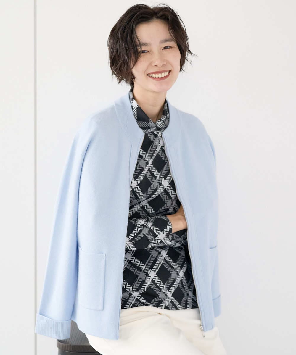 PZSCE70190 GEORGES RECH [アンサンブル対応] ミラノリブジップアップニットカーディガン