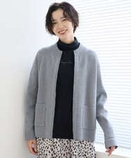 PZSCE70190 GEORGES RECH(ジョルジュ・レッシュ) [アンサンブル対応] ミラノリブジップアップニットカーディガン グレー