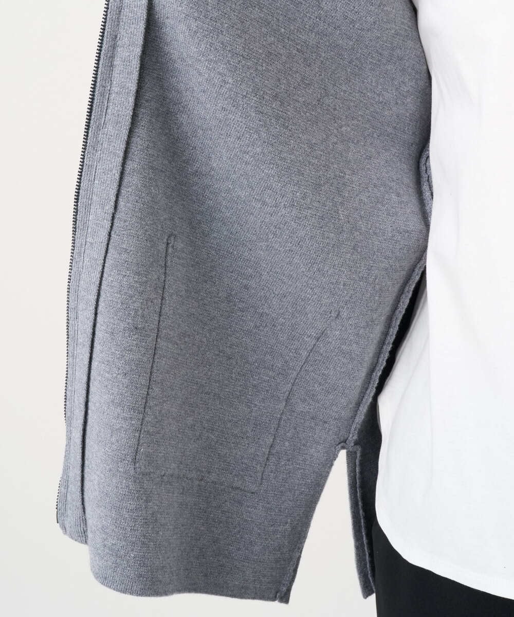 PZSCE70190 GEORGES RECH(ジョルジュ・レッシュ) [アンサンブル対応] ミラノリブジップアップニットカーディガン グレー