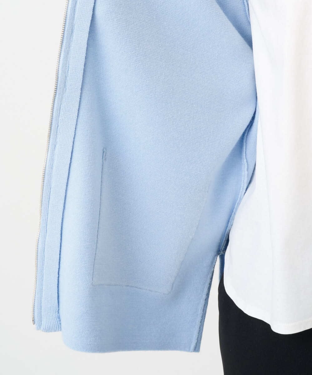 PZSCE70190 GEORGES RECH(ジョルジュ・レッシュ) [アンサンブル対応] ミラノリブジップアップニットカーディガン グレー