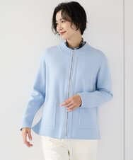 PZSCE70190 GEORGES RECH(ジョルジュ・レッシュ) [アンサンブル対応] ミラノリブジップアップニットカーディガン グレー