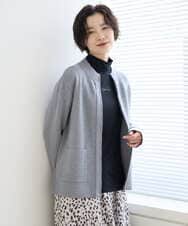 PZSCE70190 GEORGES RECH(ジョルジュ・レッシュ) [アンサンブル対応] ミラノリブジップアップニットカーディガン グレー