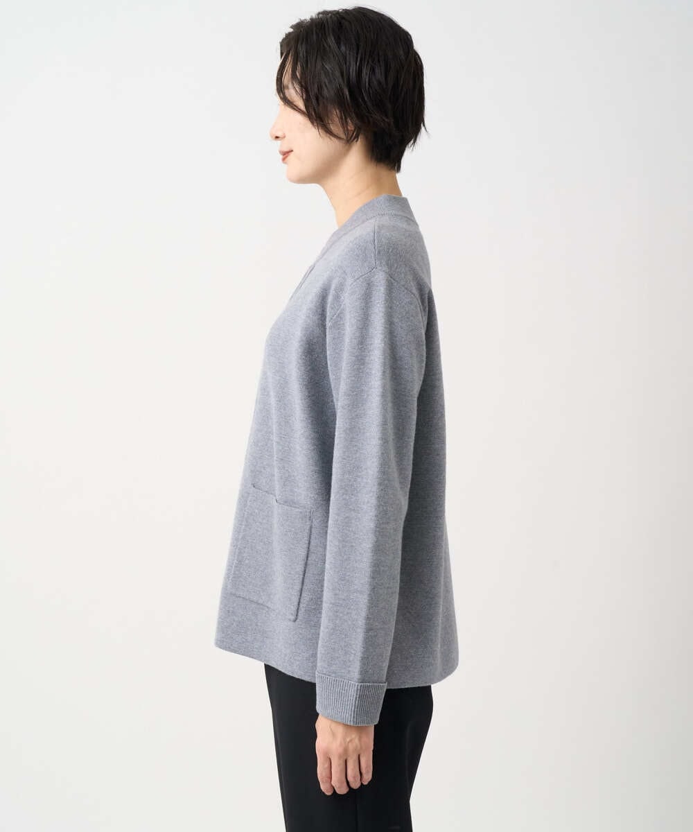 PZSCE70190 GEORGES RECH(ジョルジュ・レッシュ) [アンサンブル対応] ミラノリブジップアップニットカーディガン グレー