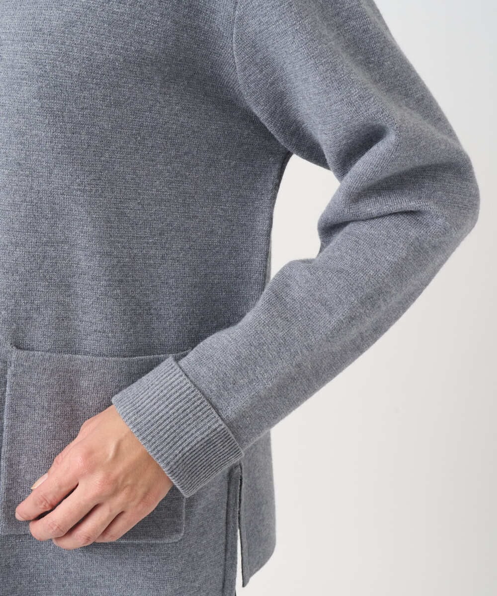 PZSCE70190 GEORGES RECH(ジョルジュ・レッシュ) [アンサンブル対応] ミラノリブジップアップニットカーディガン グレー