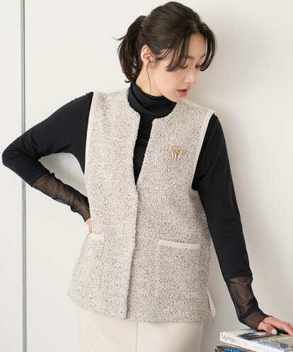 PZSEE16290 GEORGES RECH ファンシーツイードAラインジレ