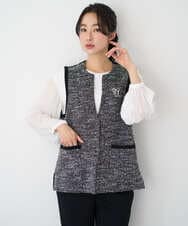 PZSEE16290 GEORGES RECH(ジョルジュ・レッシュ) ファンシーツイードAラインジレ ブラック