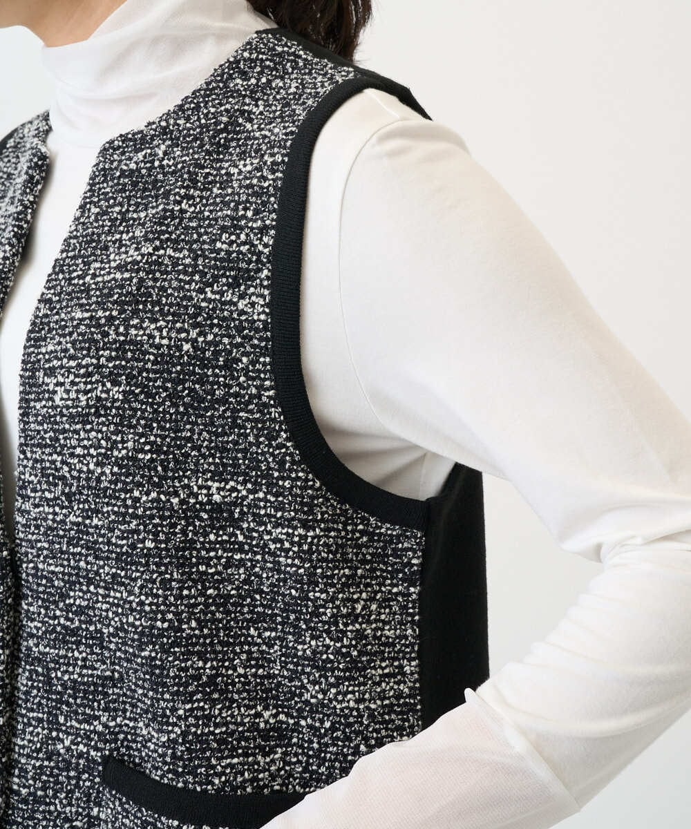 PZSEE16290 GEORGES RECH(ジョルジュ・レッシュ) ファンシーツイードAラインジレ ブラック