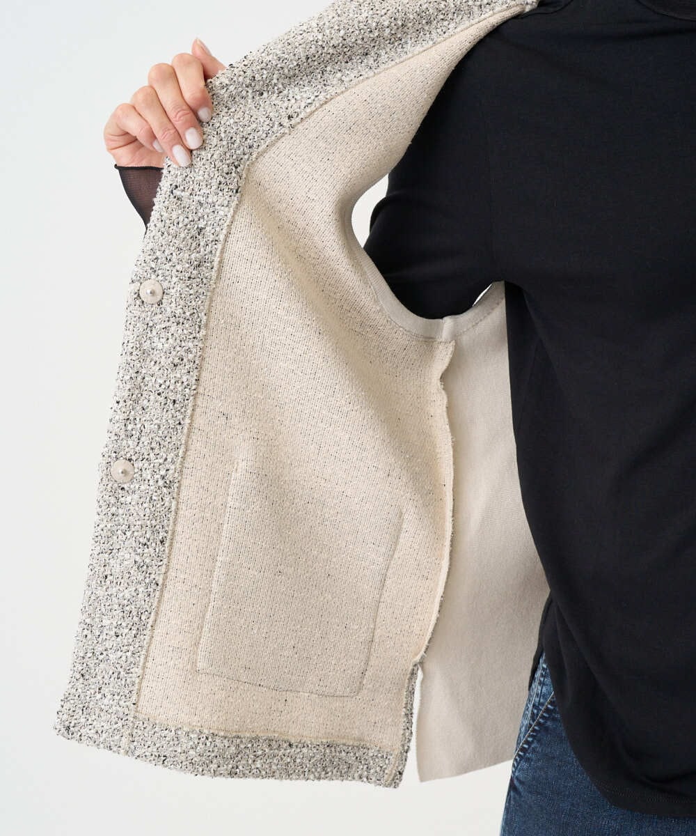 PZSEE16290 GEORGES RECH(ジョルジュ・レッシュ) ファンシーツイードAラインジレ ブラック