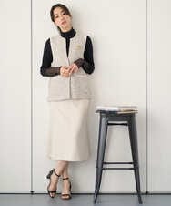 PZSEE16290 GEORGES RECH(ジョルジュ・レッシュ) ファンシーツイードAラインジレ ブラック