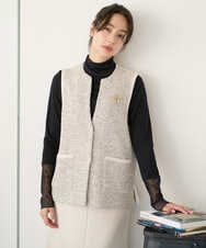 PZSEE16290 GEORGES RECH(ジョルジュ・レッシュ) ファンシーツイードAラインジレ ブラック