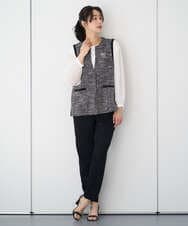 PZSEE16290 GEORGES RECH(ジョルジュ・レッシュ) ファンシーツイードAラインジレ ブラック