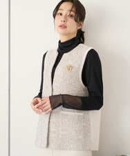 PZSEE16290 GEORGES RECH(ジョルジュ・レッシュ) ファンシーツイードAラインジレ ブラック