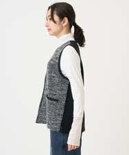 PZSEE16290 GEORGES RECH(ジョルジュ・レッシュ) ファンシーツイードAラインジレ ブラック