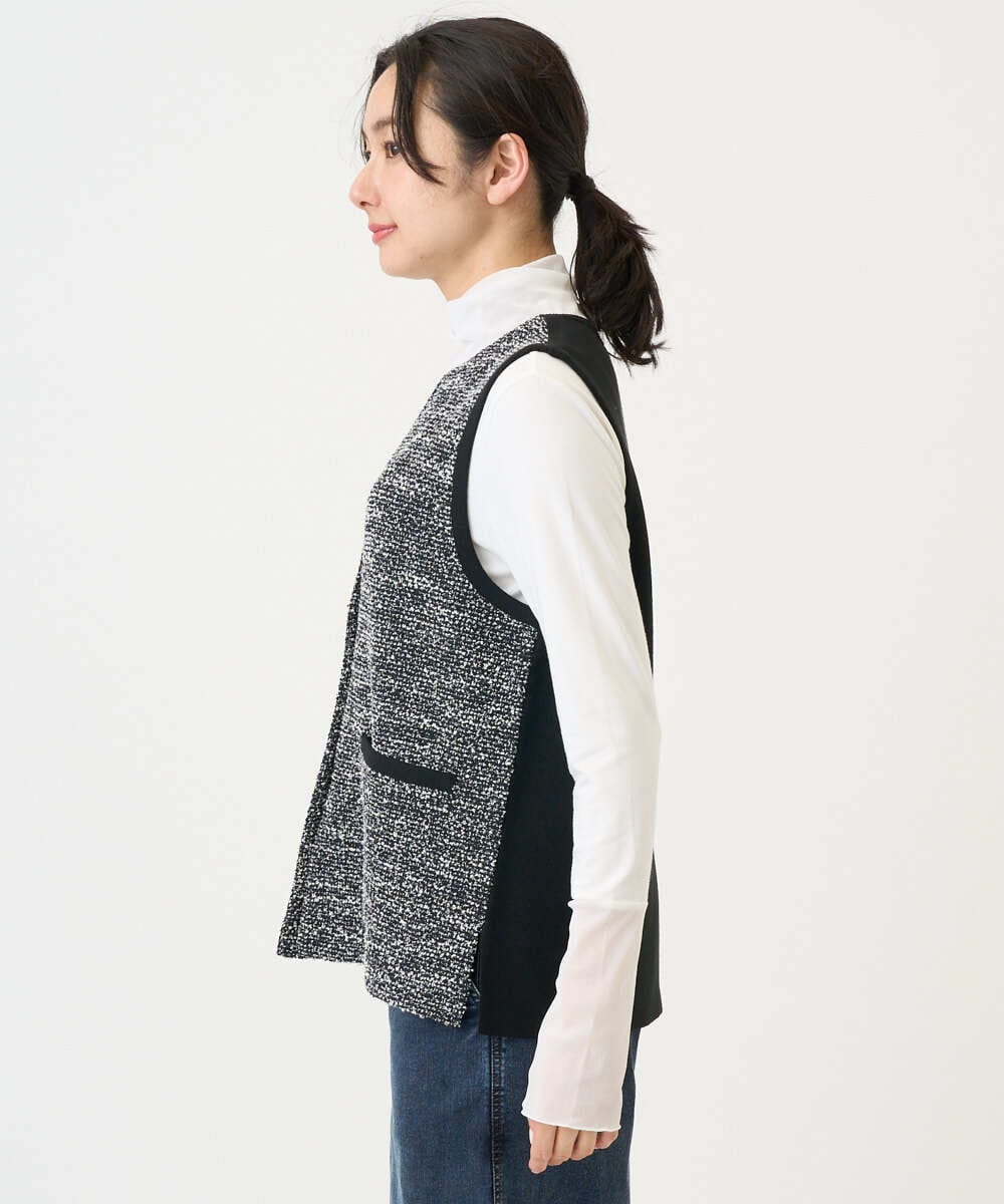 PZSEE16290 GEORGES RECH(ジョルジュ・レッシュ) ファンシーツイードAラインジレ ブラック