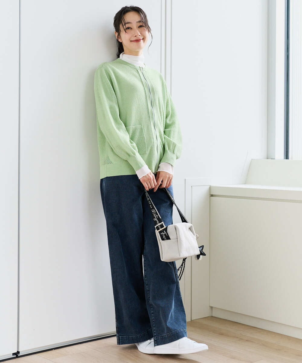 PZSEE28290 GEORGES RECH(ジョルジュ・レッシュ) ブークレメッシュニットブルゾン グリーン