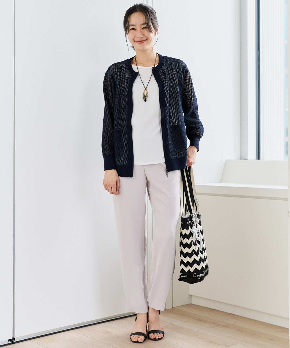 PZSEE28290 GEORGES RECH(ジョルジュ・レッシュ) ブークレメッシュニットブルゾン グリーン