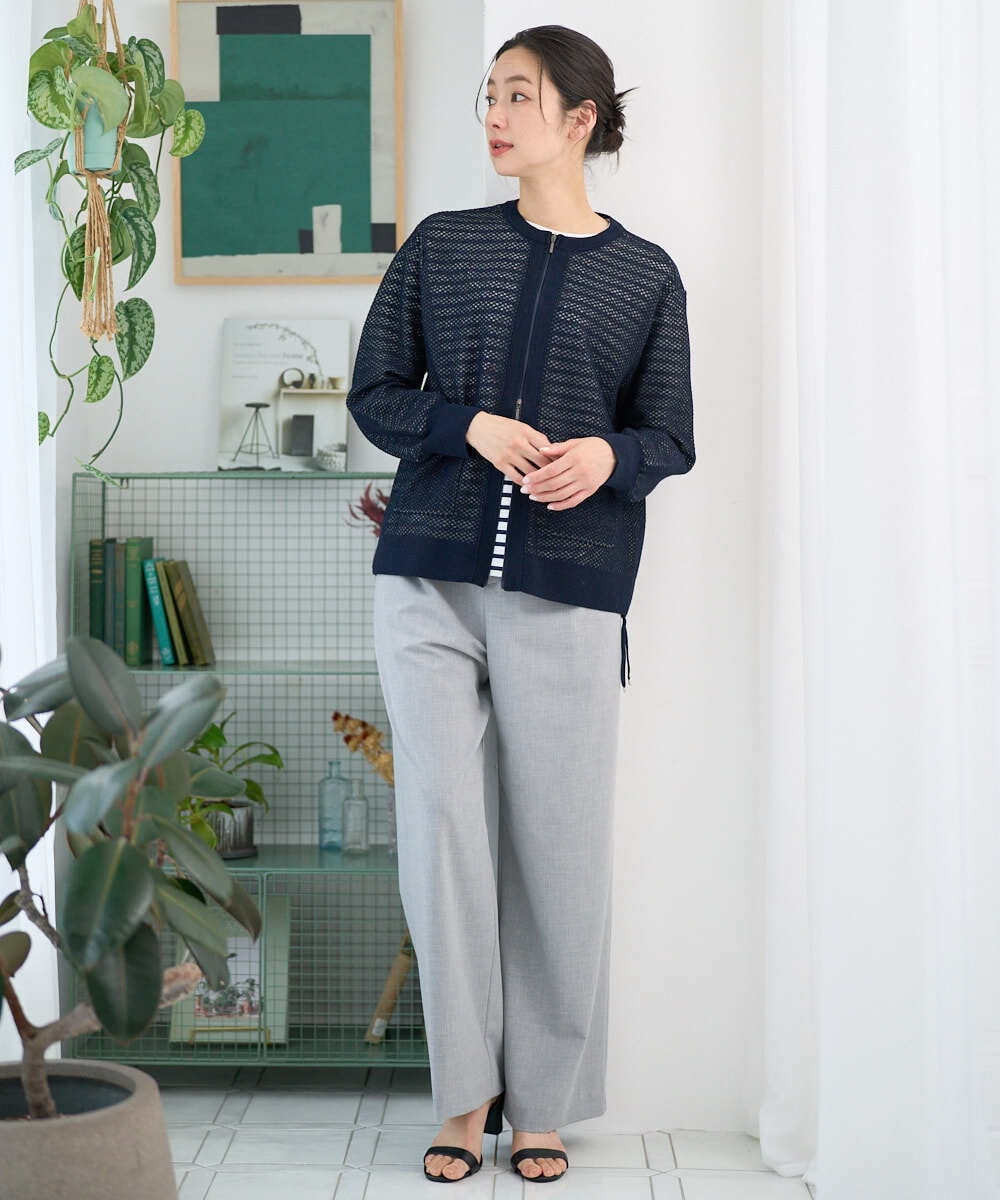 PZSEE28290 GEORGES RECH(ジョルジュ・レッシュ) ブークレメッシュニットブルゾン グリーン