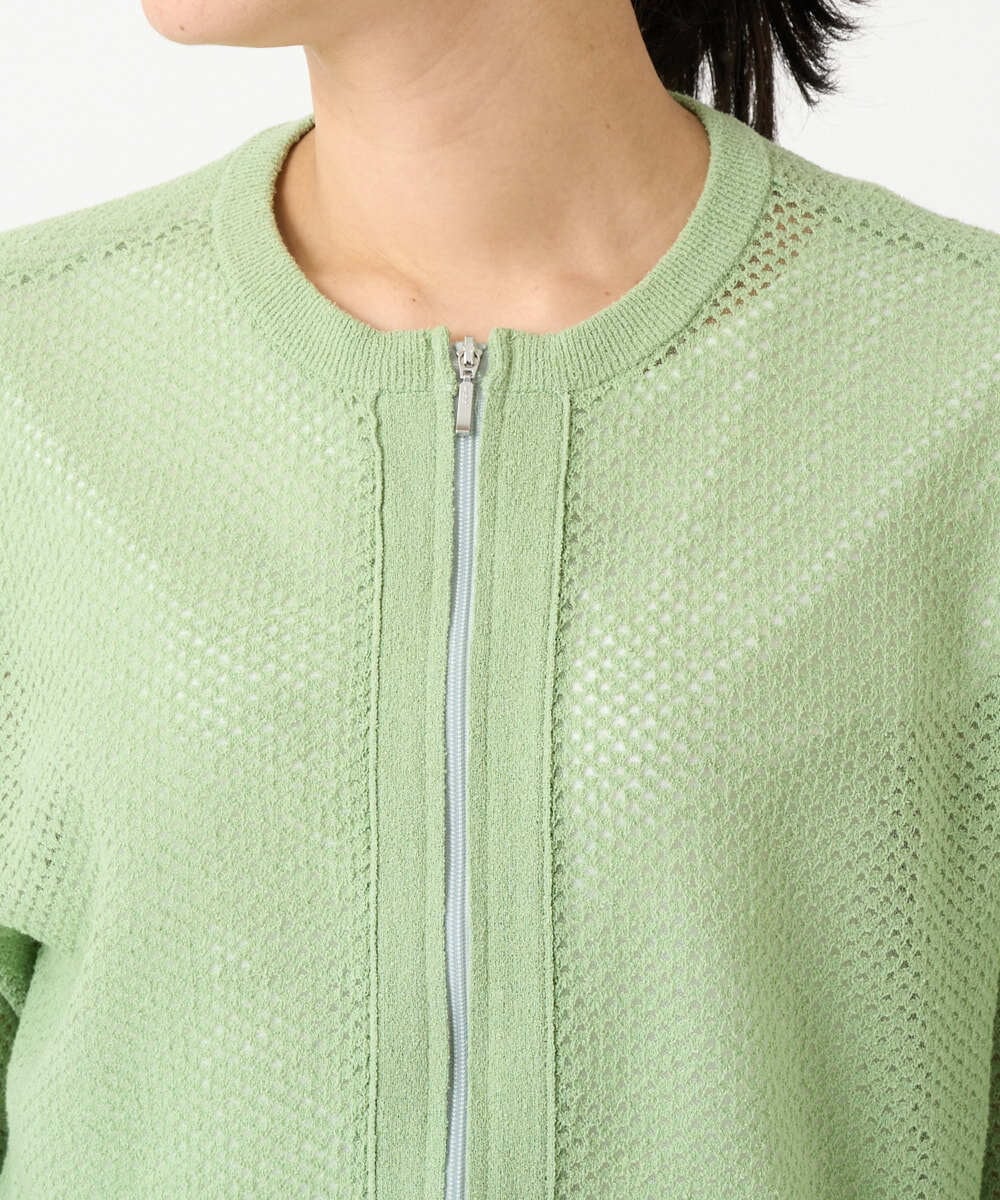 PZSEE28290 GEORGES RECH(ジョルジュ・レッシュ) ブークレメッシュニットブルゾン グリーン