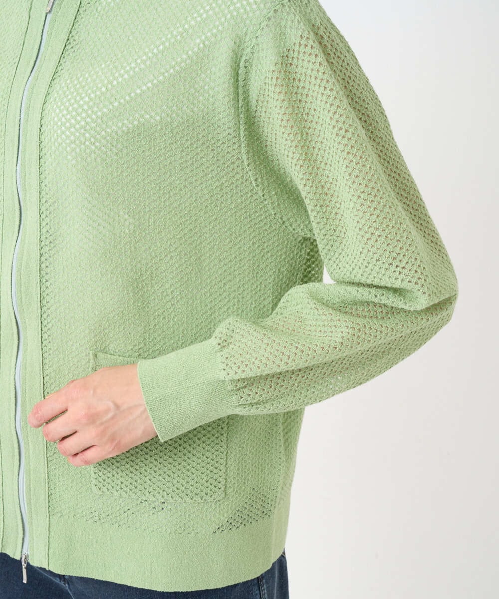 PZSEE28290 GEORGES RECH(ジョルジュ・レッシュ) ブークレメッシュニットブルゾン グリーン