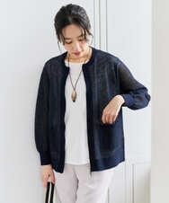 PZSEE28290 GEORGES RECH(ジョルジュ・レッシュ) ブークレメッシュニットブルゾン ネイビー