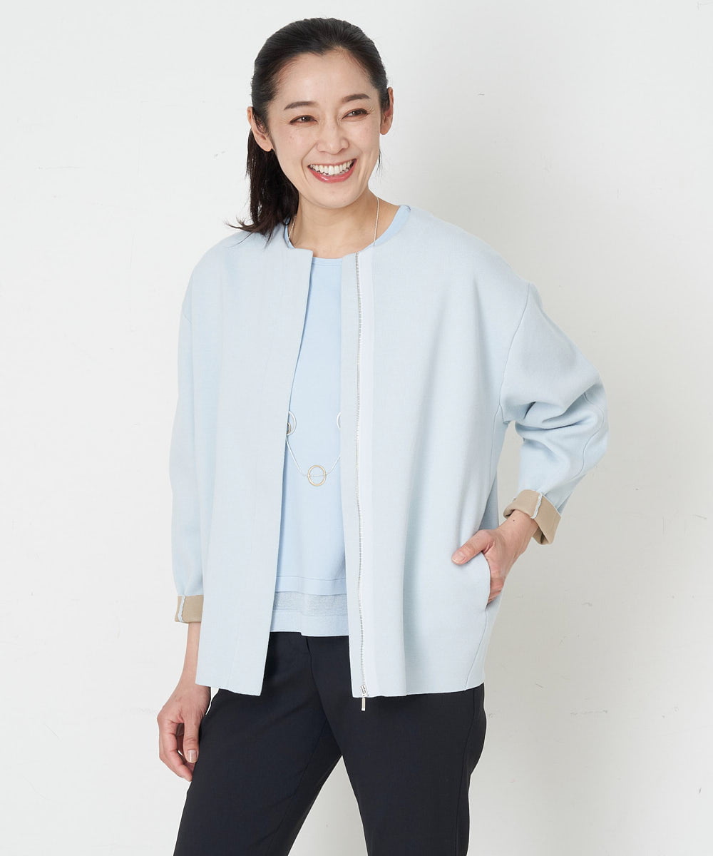 PZSET16360 GEORGES RECH リバー配色ニットカーディガン