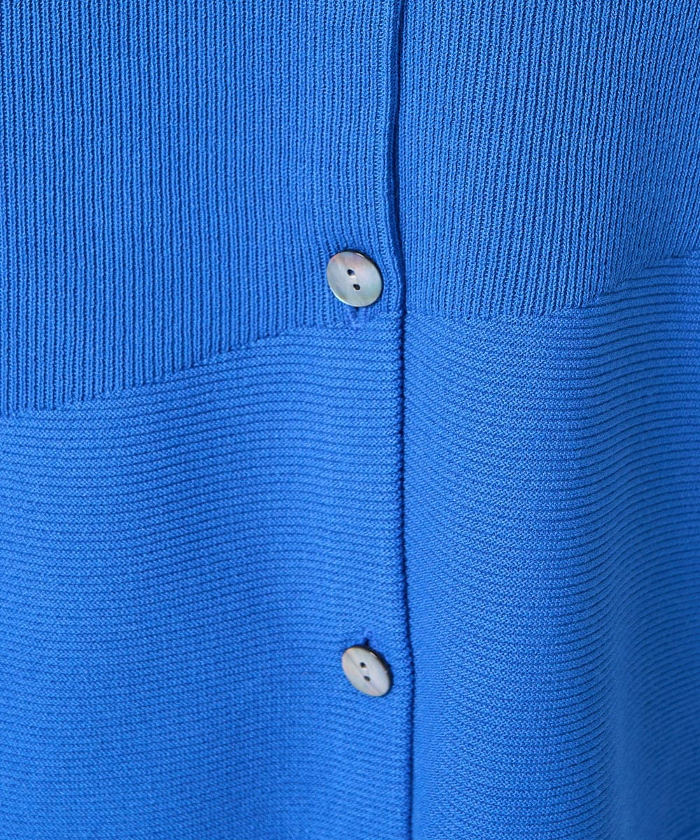 PZSGB42250 GEORGES RECH(ジョルジュ・レッシュ)  [アンサンブル対応]ガーター編クルーネックカーディガン ブルー