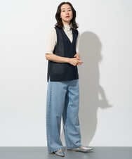 PZSGD23230 GEORGES RECH(ジョルジュ・レッシュ)  [日本製]コットンレーヨンニットベスト ネイビー