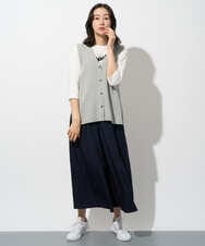PZSGD23230 GEORGES RECH(ジョルジュ・レッシュ)  [日本製]コットンレーヨンニットベスト ネイビー