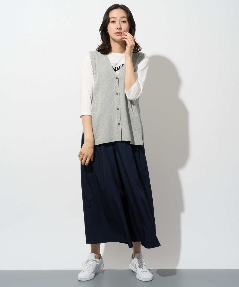 PZSGD23230 GEORGES RECH(ジョルジュ・レッシュ)  [日本製]コットンレーヨンニットベスト ネイビー
