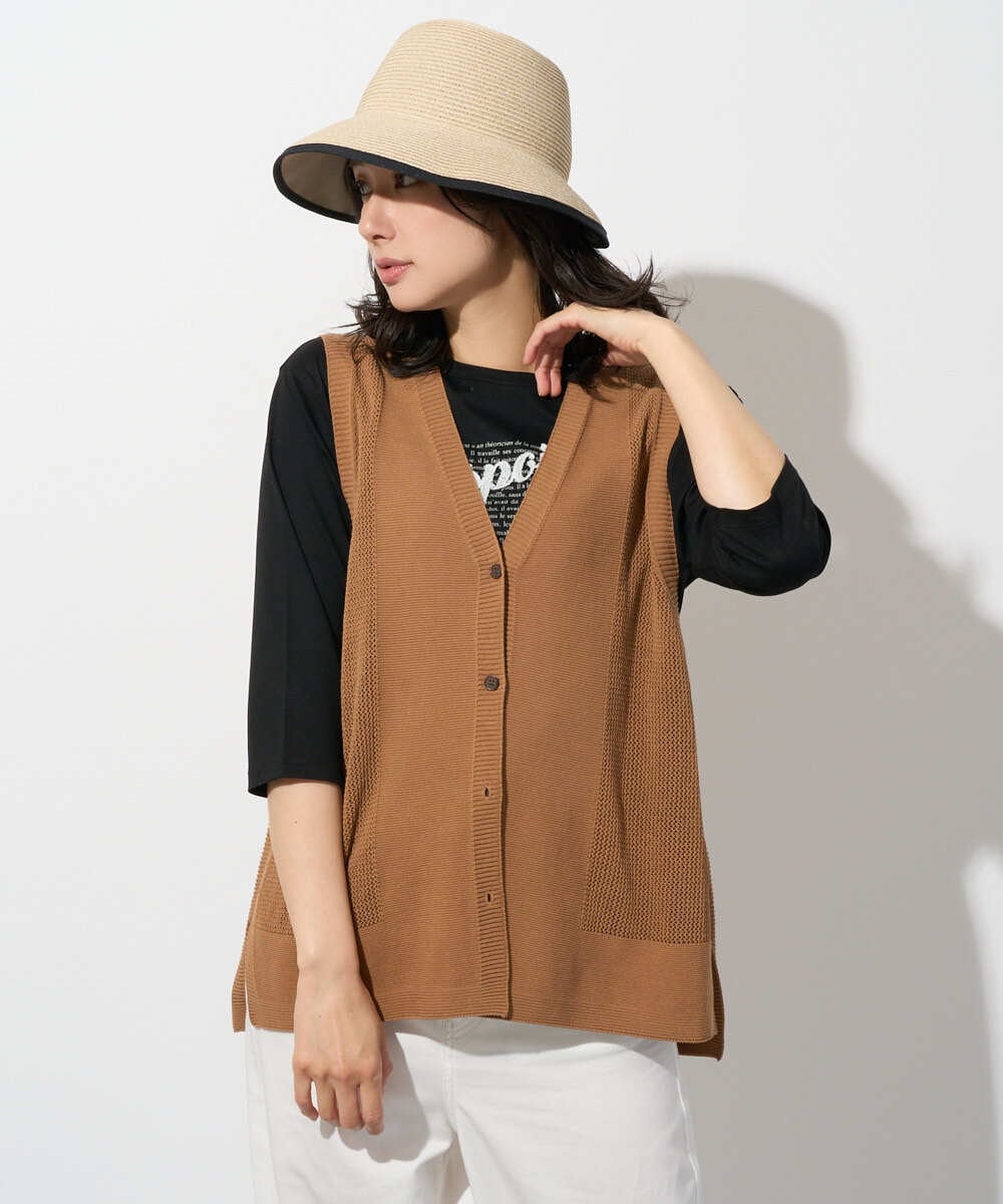 PZSGD23230 GEORGES RECH  [日本製]コットンレーヨンニットベスト