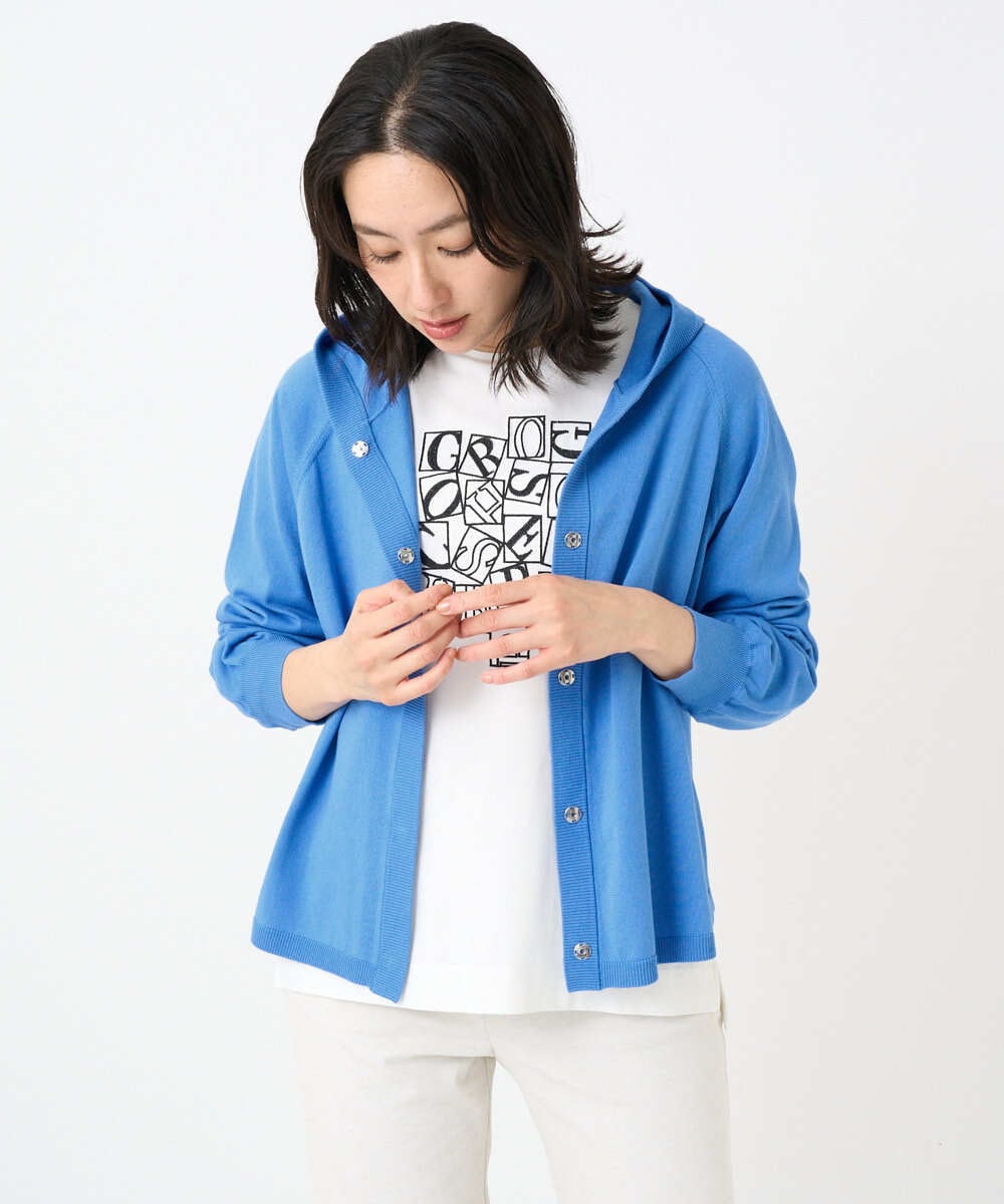 PZSGE43270 GEORGES RECH(ジョルジュ・レッシュ) [アンサンブル対応]ニットフードカーディガン ブルー