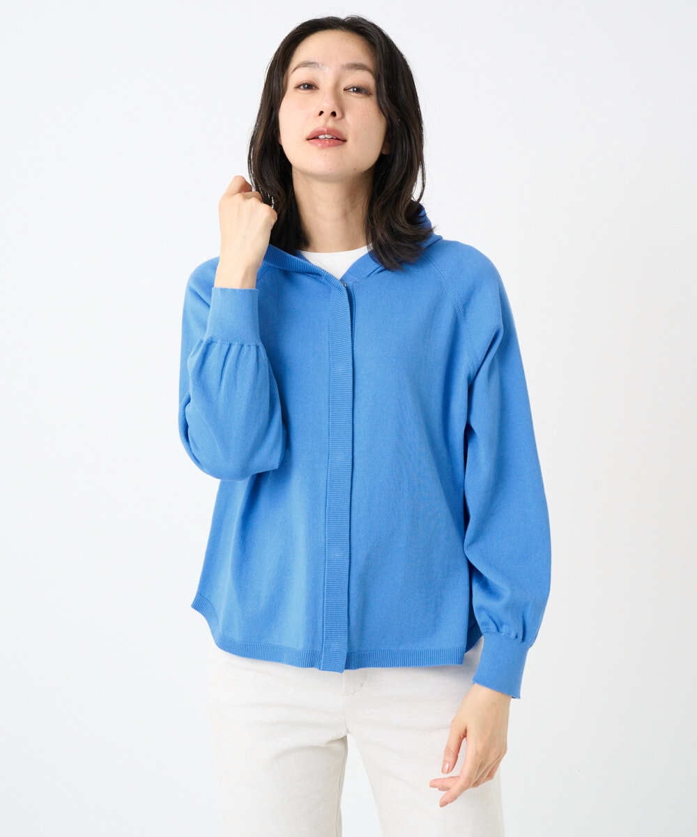 PZSGE43270 GEORGES RECH(ジョルジュ・レッシュ) [アンサンブル対応]ニットフードカーディガン ブルー