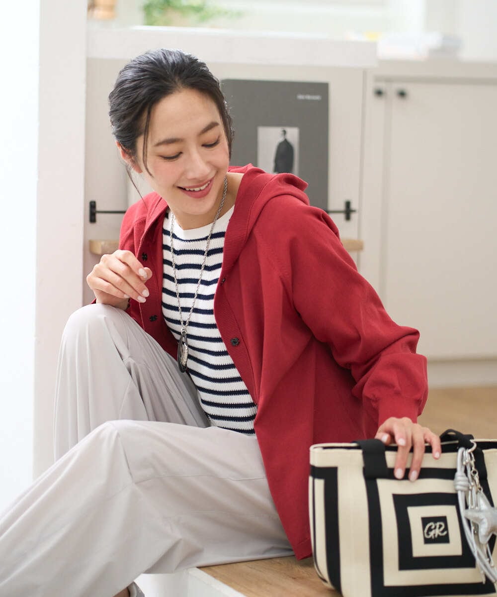 PZSGE43270 GEORGES RECH(ジョルジュ・レッシュ) [アンサンブル対応]ニットフードカーディガン ネイビー