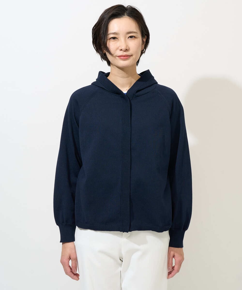 PZSGE43270 GEORGES RECH(ジョルジュ・レッシュ) [アンサンブル対応]ニットフードカーディガン ネイビー