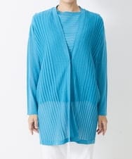 PZSGQ44290 GEORGES RECH(ジョルジュ・レッシュ) 【セットアップ対応】シアーストライプカーディガン ブルー