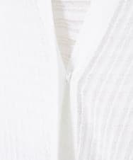 PZSGQ44290 GEORGES RECH(ジョルジュ・レッシュ) 【セットアップ対応】シアーストライプカーディガン ホワイト