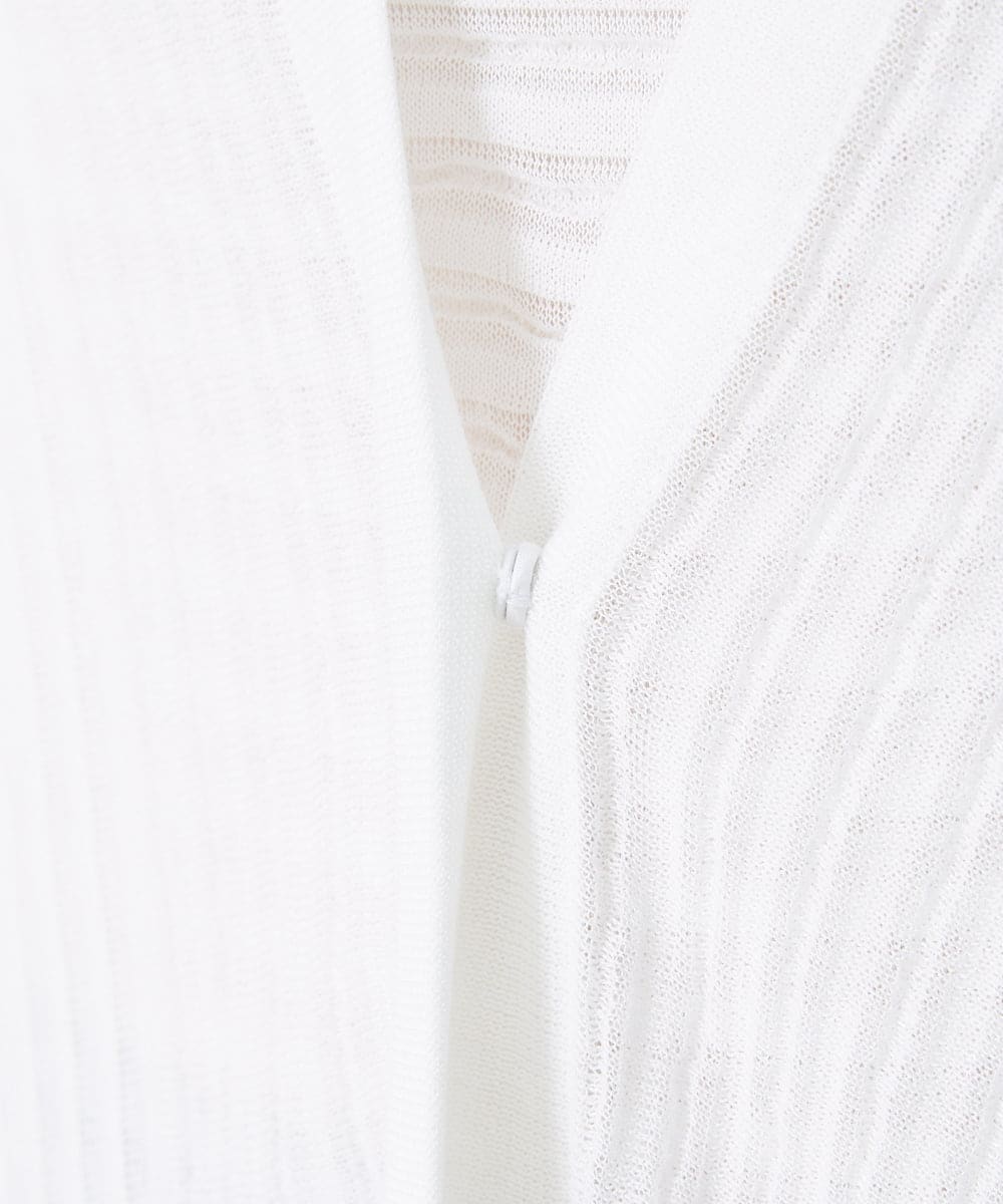 PZSGQ44290 GEORGES RECH(ジョルジュ・レッシュ) 【セットアップ対応】シアーストライプカーディガン ホワイト