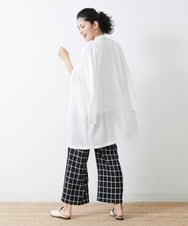 PZSGQ44290 GEORGES RECH(ジョルジュ・レッシュ) 【セットアップ対応】シアーストライプカーディガン ホワイト