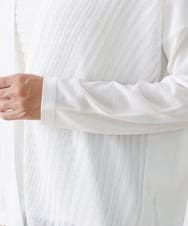 PZSGQ44290 GEORGES RECH(ジョルジュ・レッシュ) 【セットアップ対応】シアーストライプカーディガン ホワイト