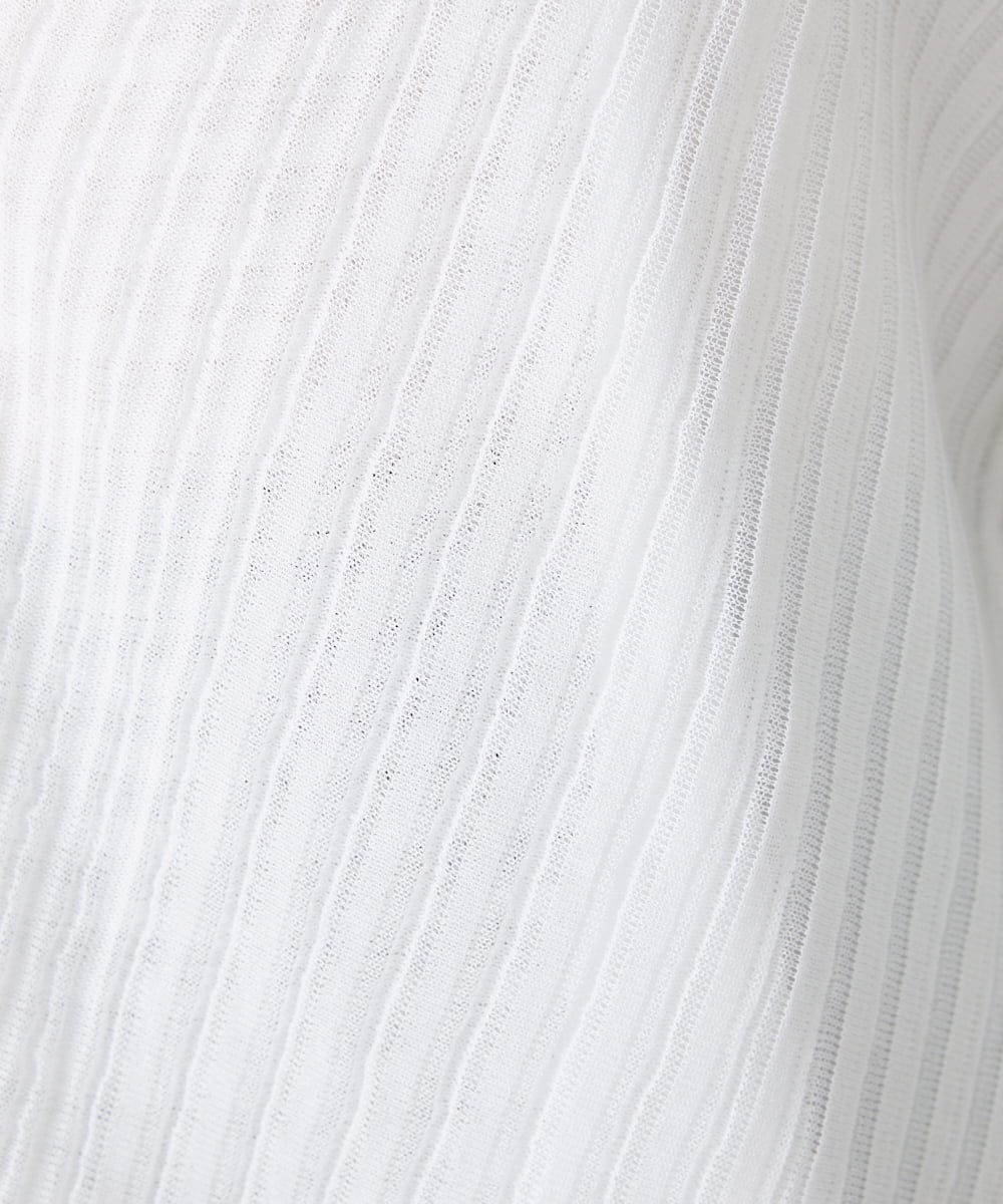 PZSGQ44290 GEORGES RECH(ジョルジュ・レッシュ) 【セットアップ対応】シアーストライプカーディガン ホワイト