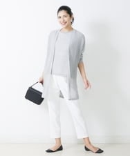 PZSGQ44290 GEORGES RECH(ジョルジュ・レッシュ) 【セットアップ対応】シアーストライプカーディガン グレー