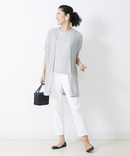 PZSGQ44290 GEORGES RECH(ジョルジュ・レッシュ) 【セットアップ対応】シアーストライプカーディガン グレー