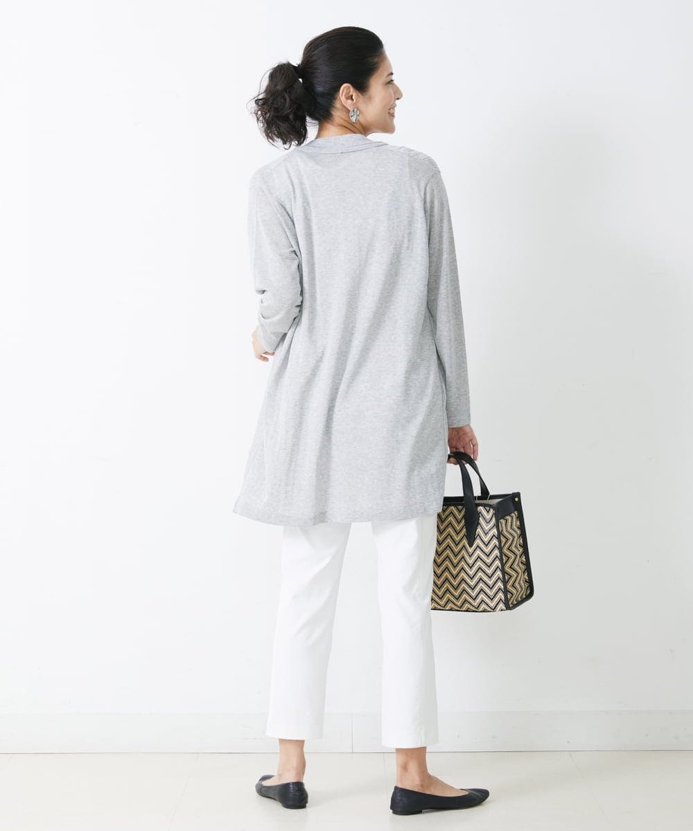 PZSGQ44290 GEORGES RECH(ジョルジュ・レッシュ) 【セットアップ対応】シアーストライプカーディガン グレー